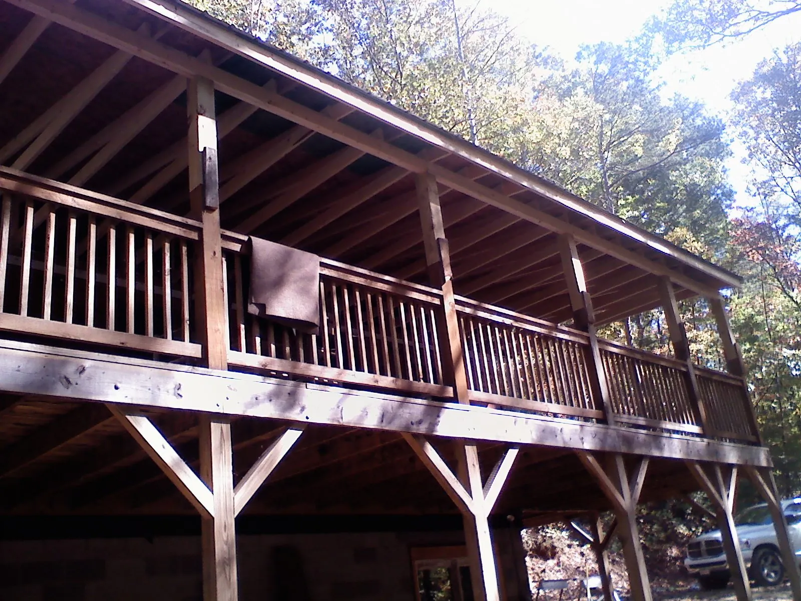 Timber framing under a new elevated porch and deck — Roof Leak Repair in Albright by Roofing Brothers